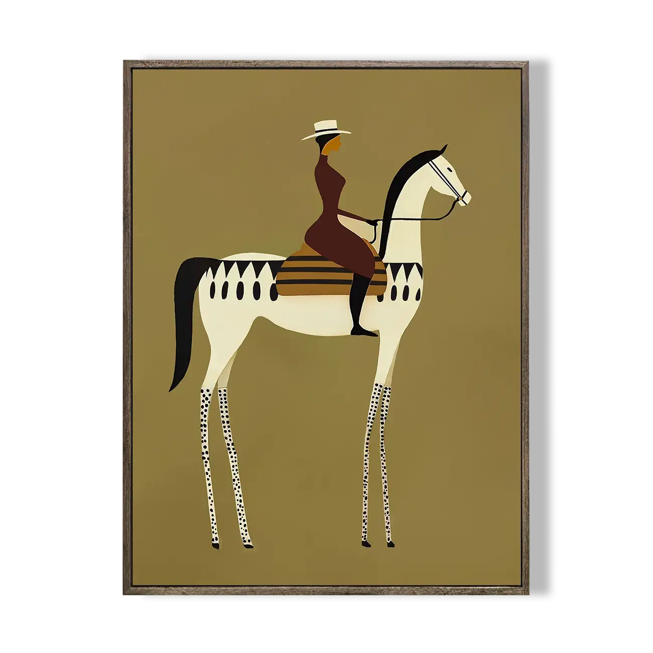 Woman on Spotted White Horse