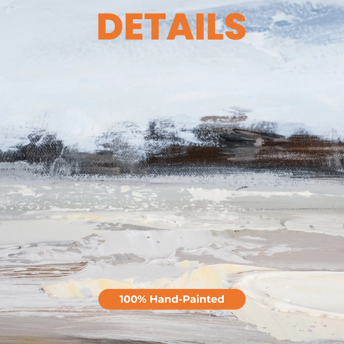 Hand-painted texture with '100% Hand-Painted' label on a white background