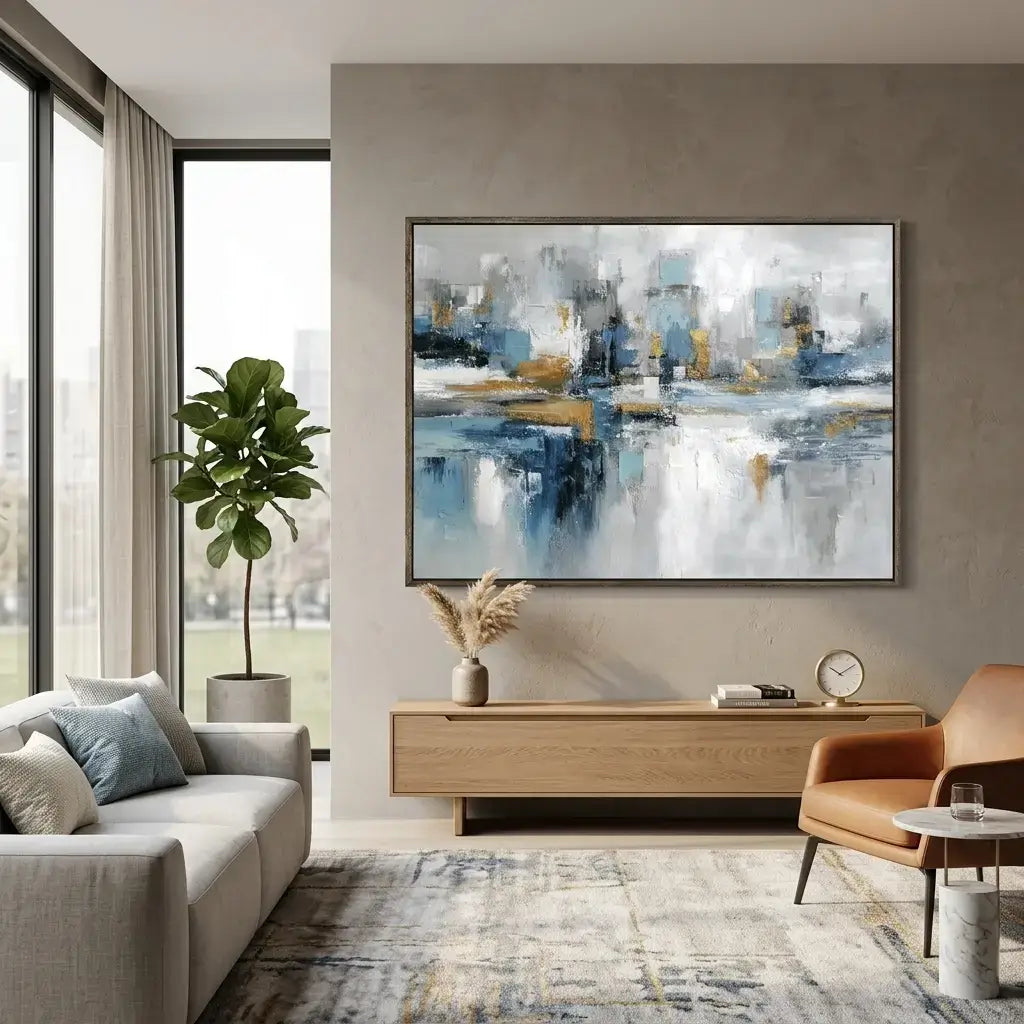 Abstract Blue City Skyline #CXH071