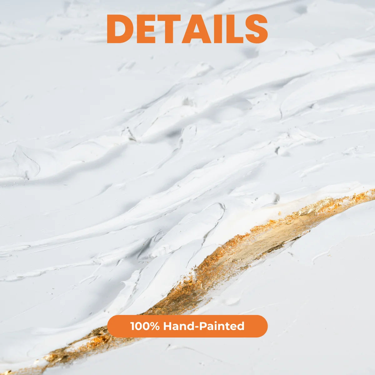 Hand-painted texture with a visible brushstroke and '100% Hand-Painted' label on a white background.