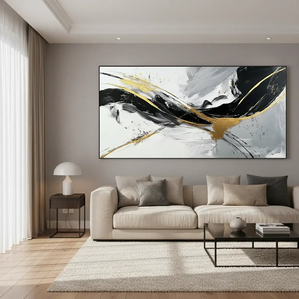 Black And Gold Abstract Painting