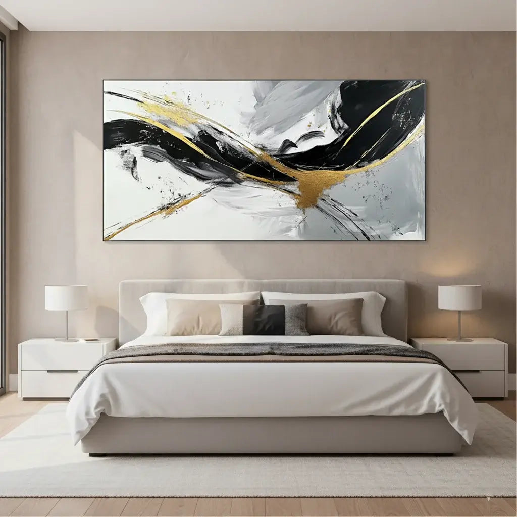 Black And Gold Abstract Painting