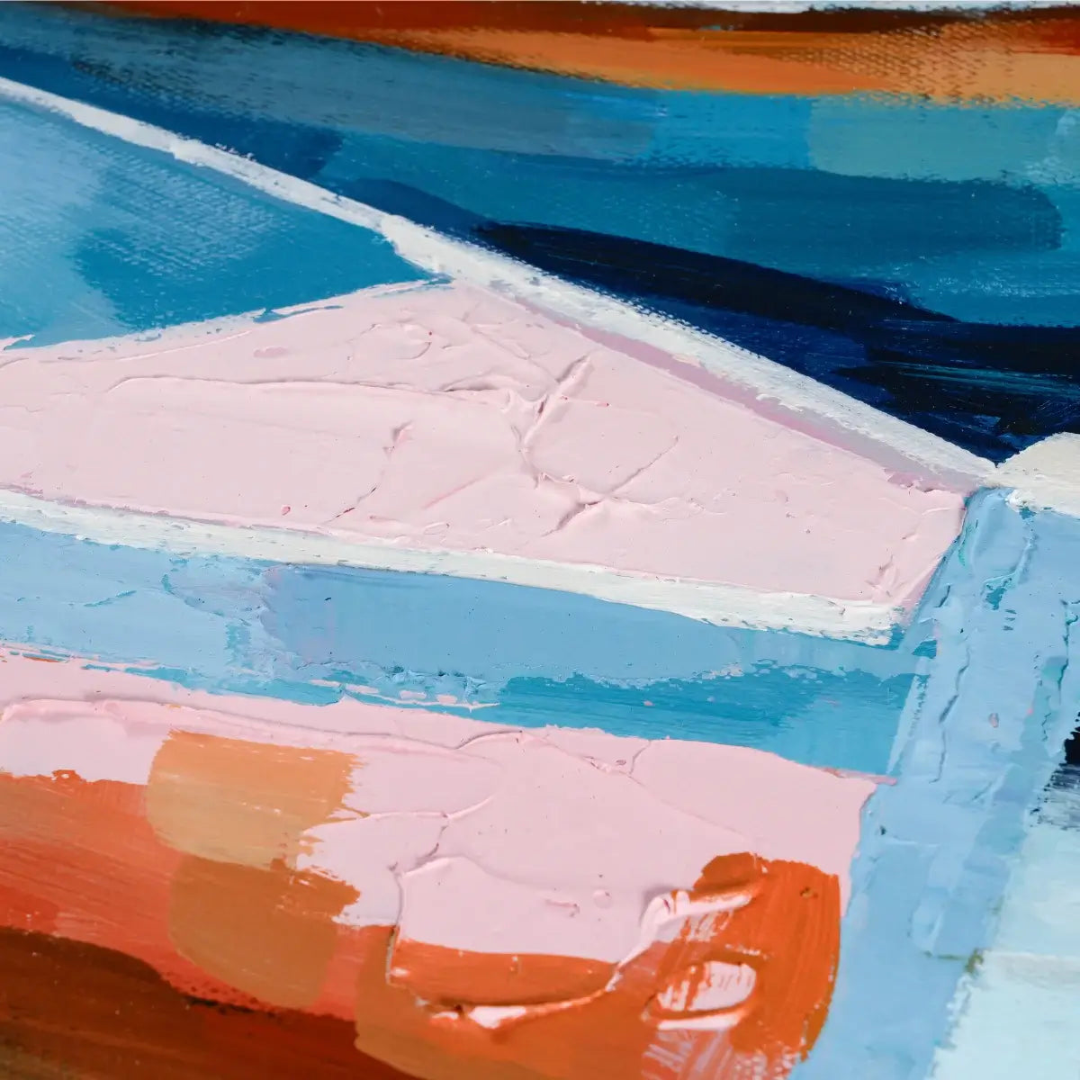 Boat in the Clear Water Painting FJS002 Details