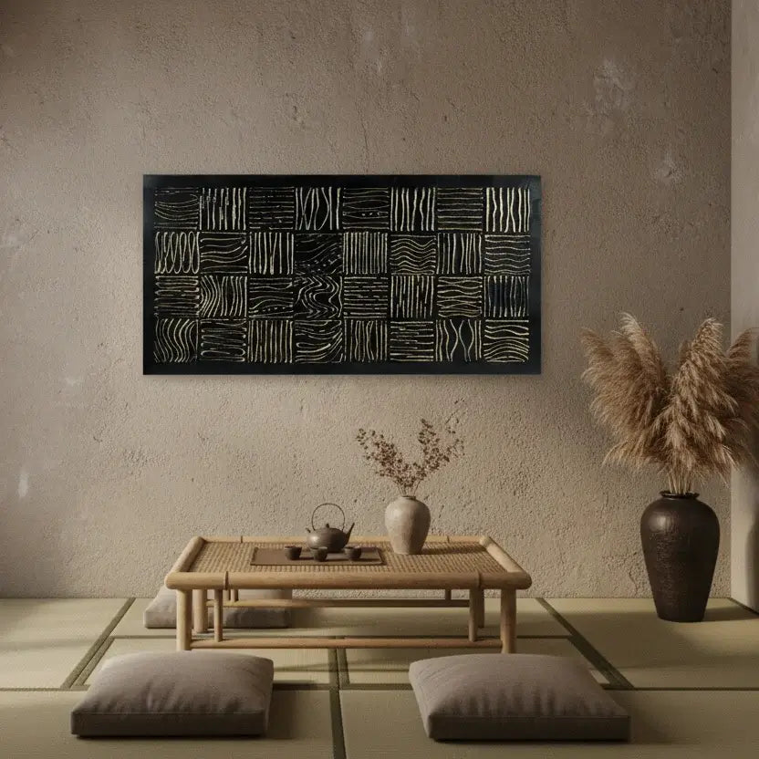 Wabi-Sabi Textured Oil Painting for Walls #CJH001