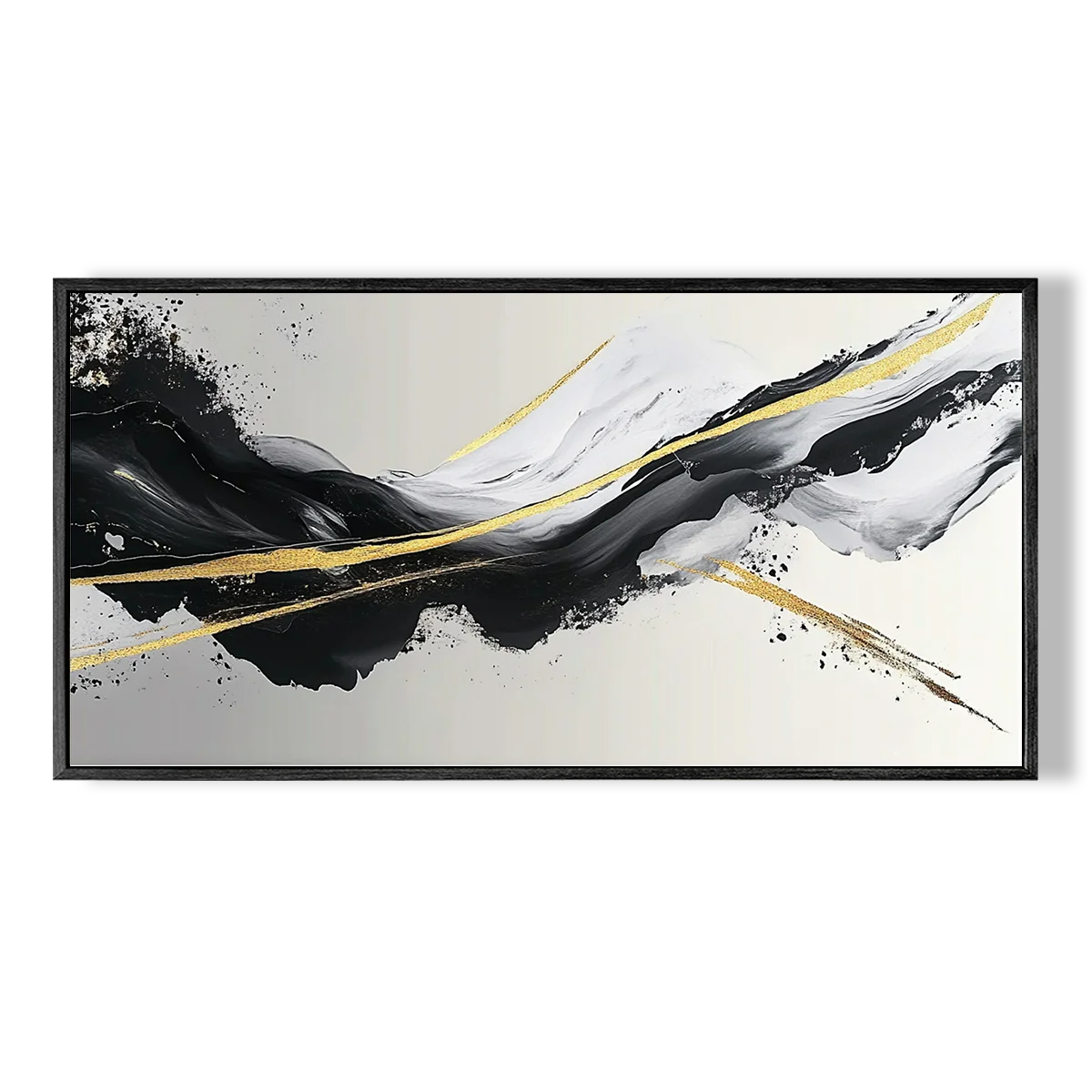 Black And Gold Abstract Painting #CXH002