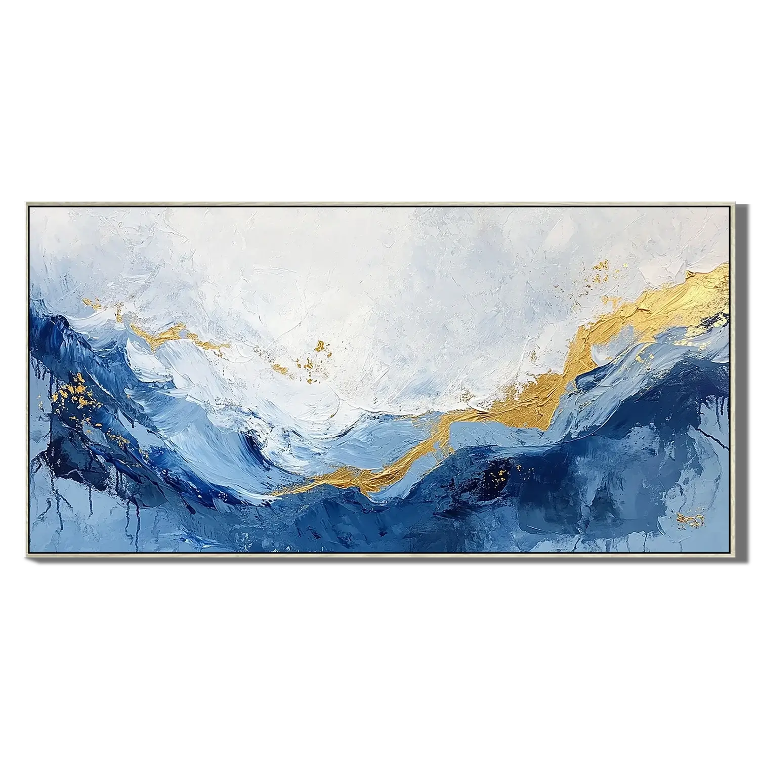 Golden Stream Abstract Wall Art