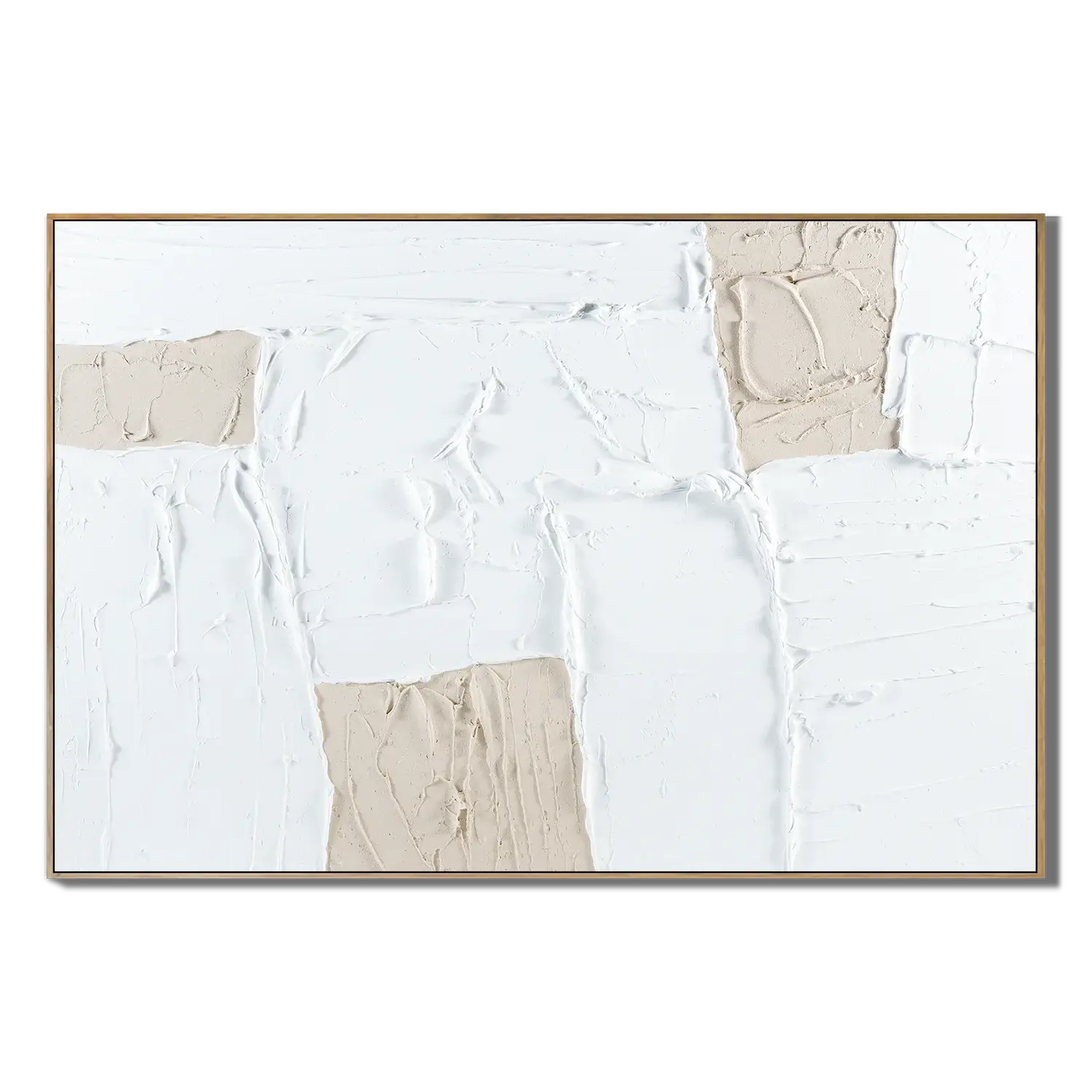 Sand Tone Patchwork Abstract Wall Art