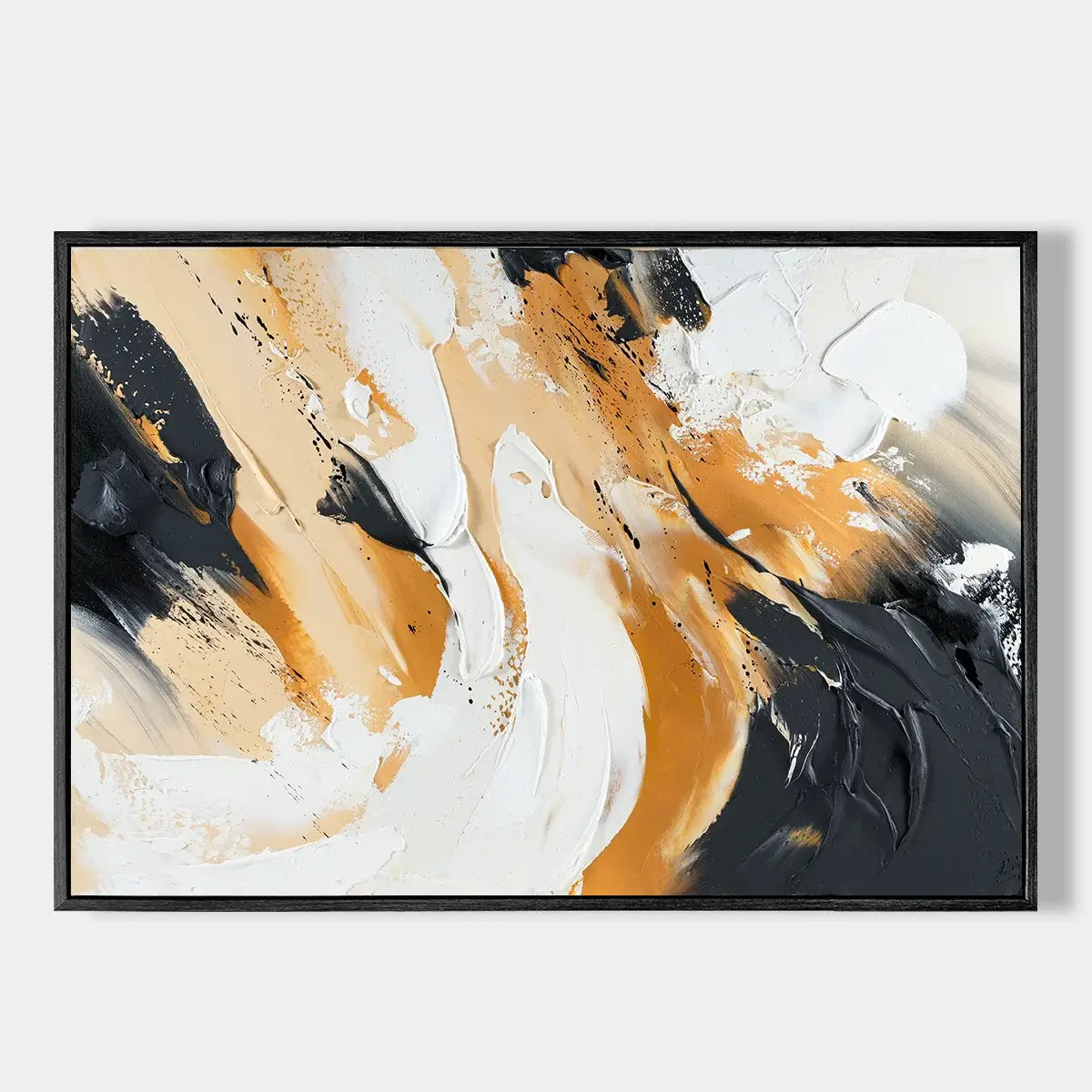Paintings Black And Gold Abstract #CXH024