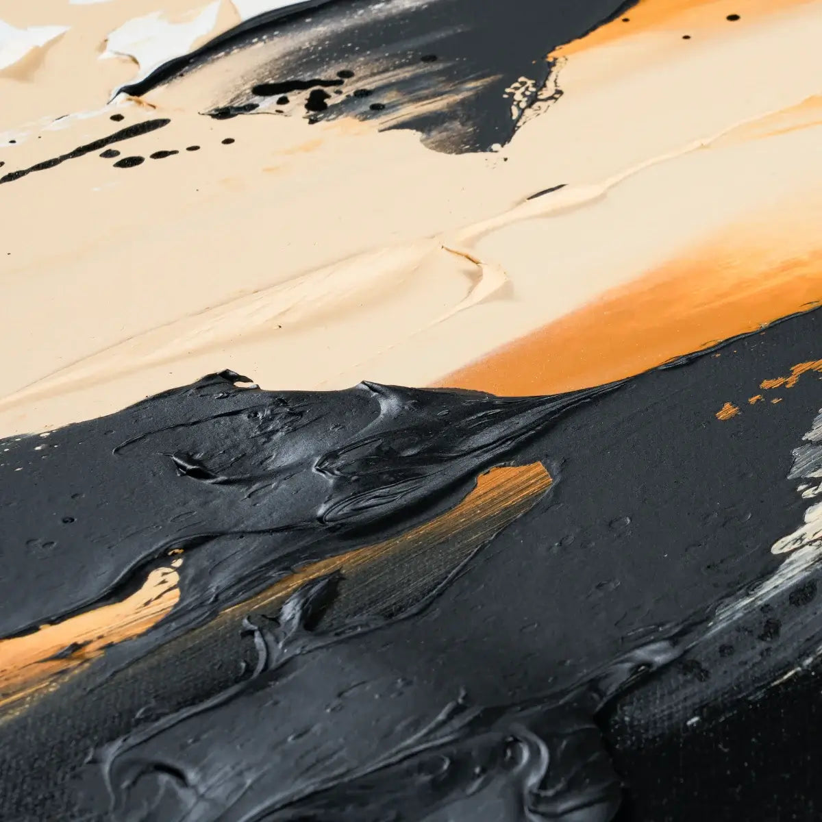 Paintings Black And Gold Abstract #CXH024