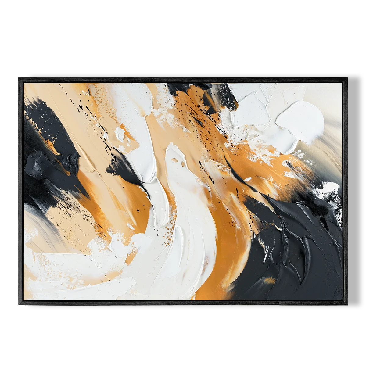 Paintings Black And Gold Abstract #CXH024 Details