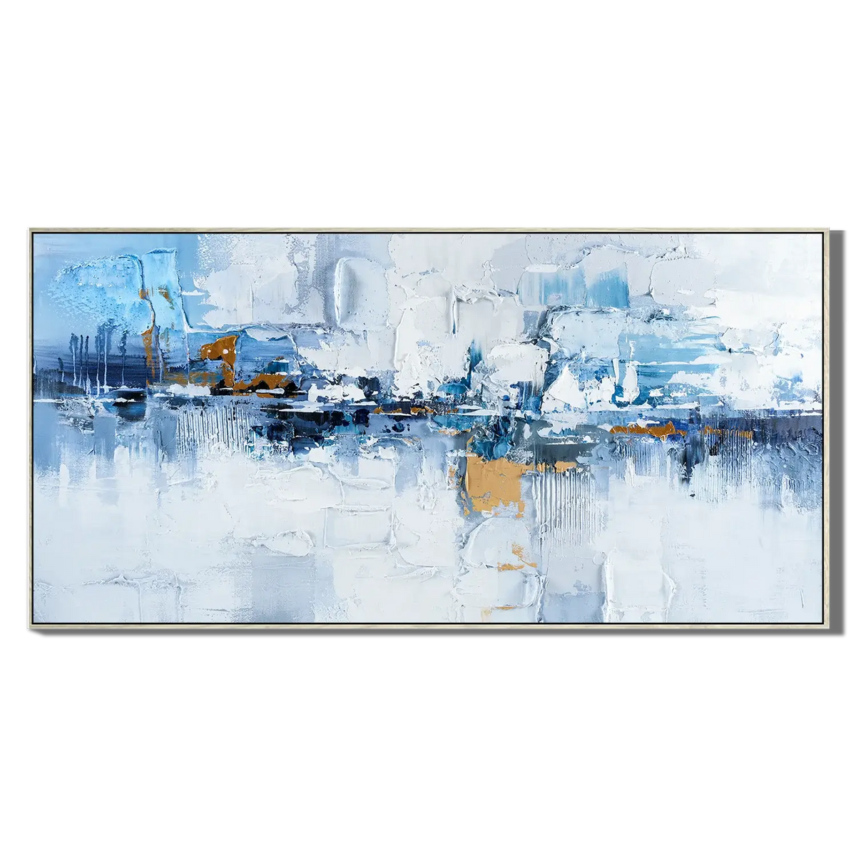 Frosty Gilded Water Abstract Wall Art