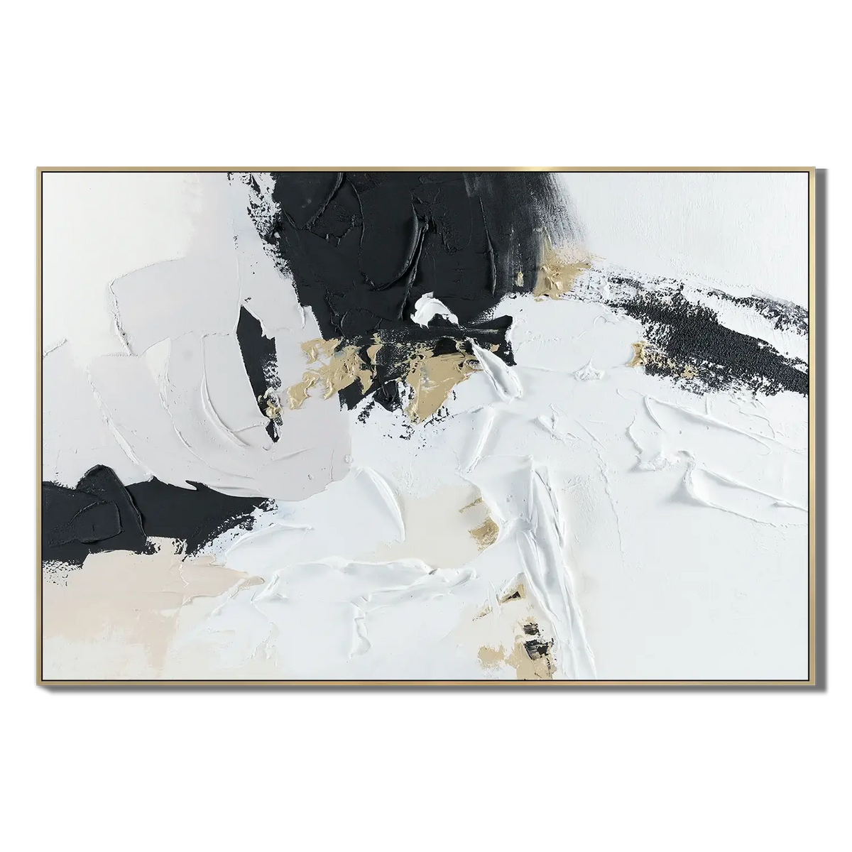 Ebony Gold Crest Abstract Wall Art