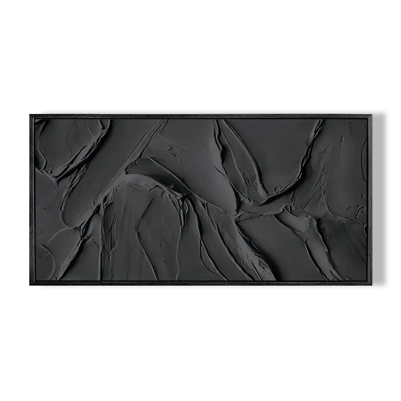 Abstract black and gray painting on a white background