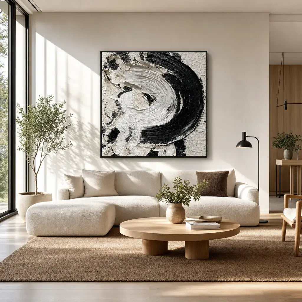 Ebony Swirl Abstract Wall Art