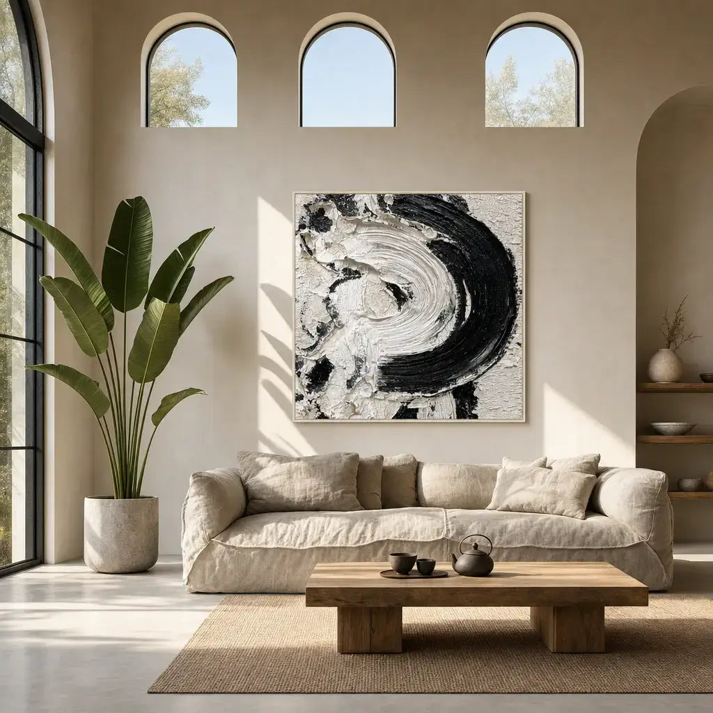 Ebony Swirl Abstract Wall Art