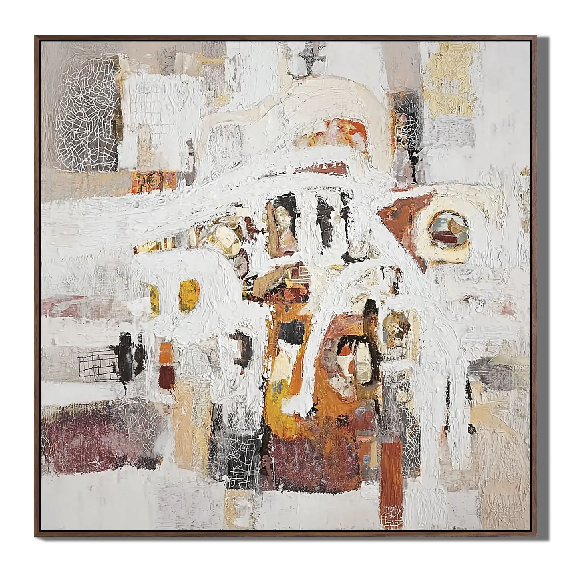 White Stone Village Abstract Wall Art