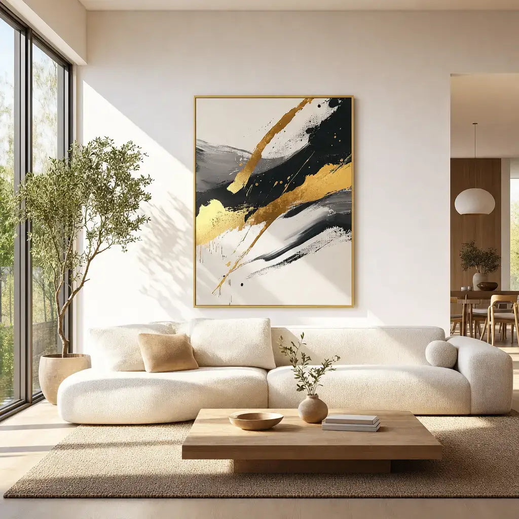 Gilded Stream Abstract Wall Art