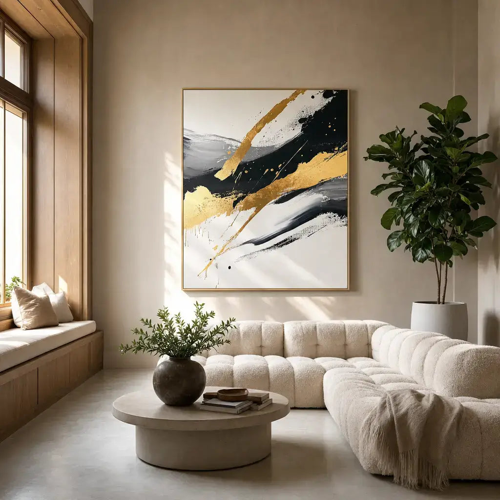 Gilded Stream Abstract Wall Art