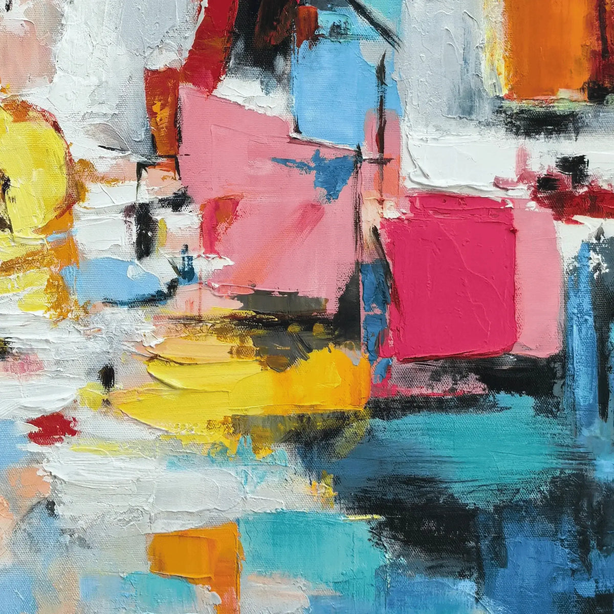 Vibrant Harbor Shapes Abstract Wall Art