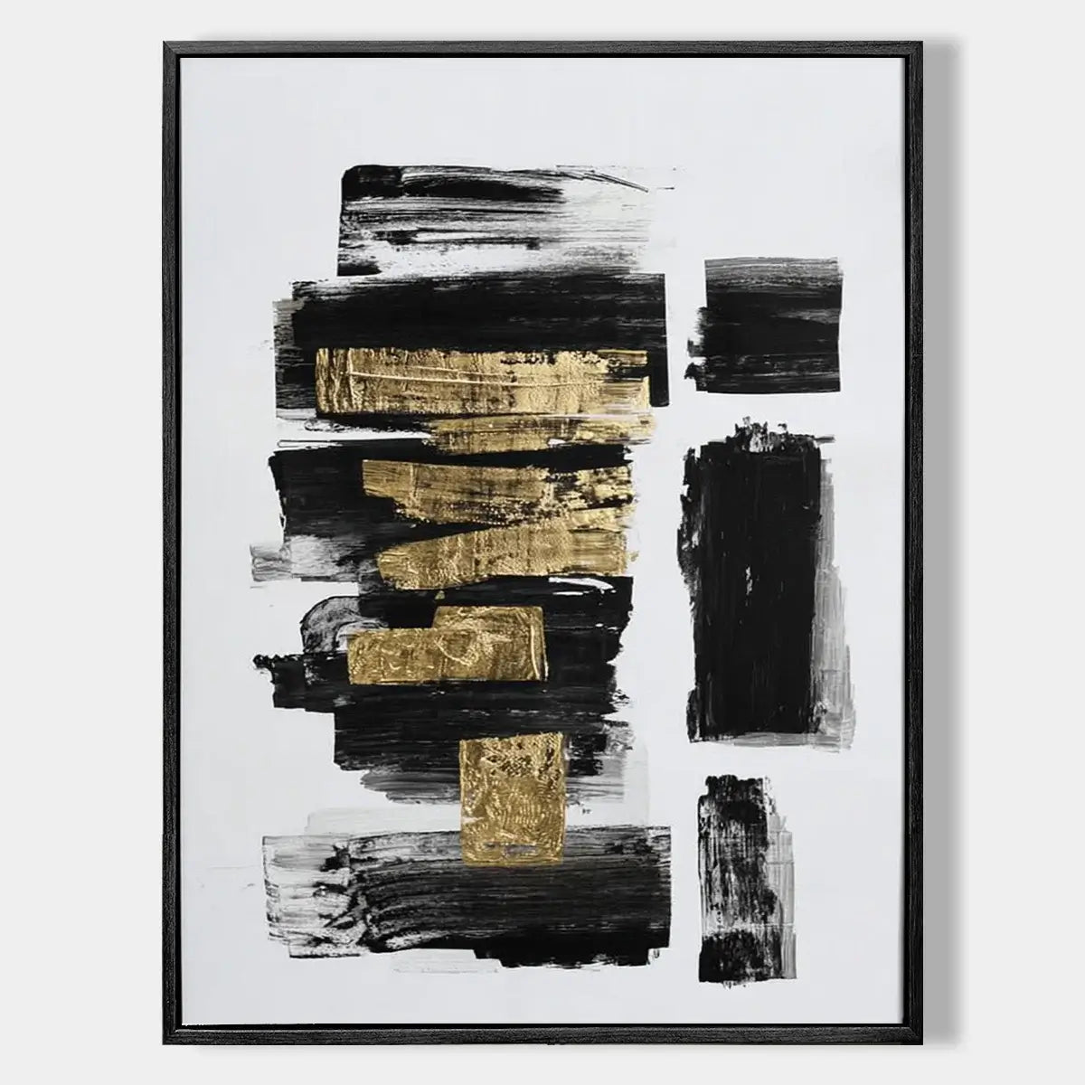 Black And Gold Abstract Painting #CXV014