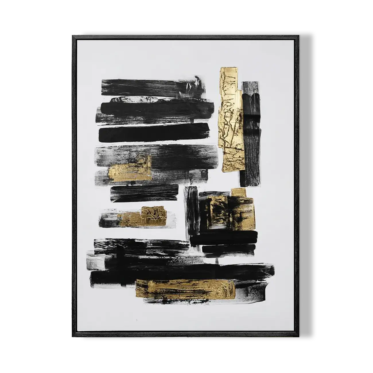 Black And Gold Abstract Painting #CXV015