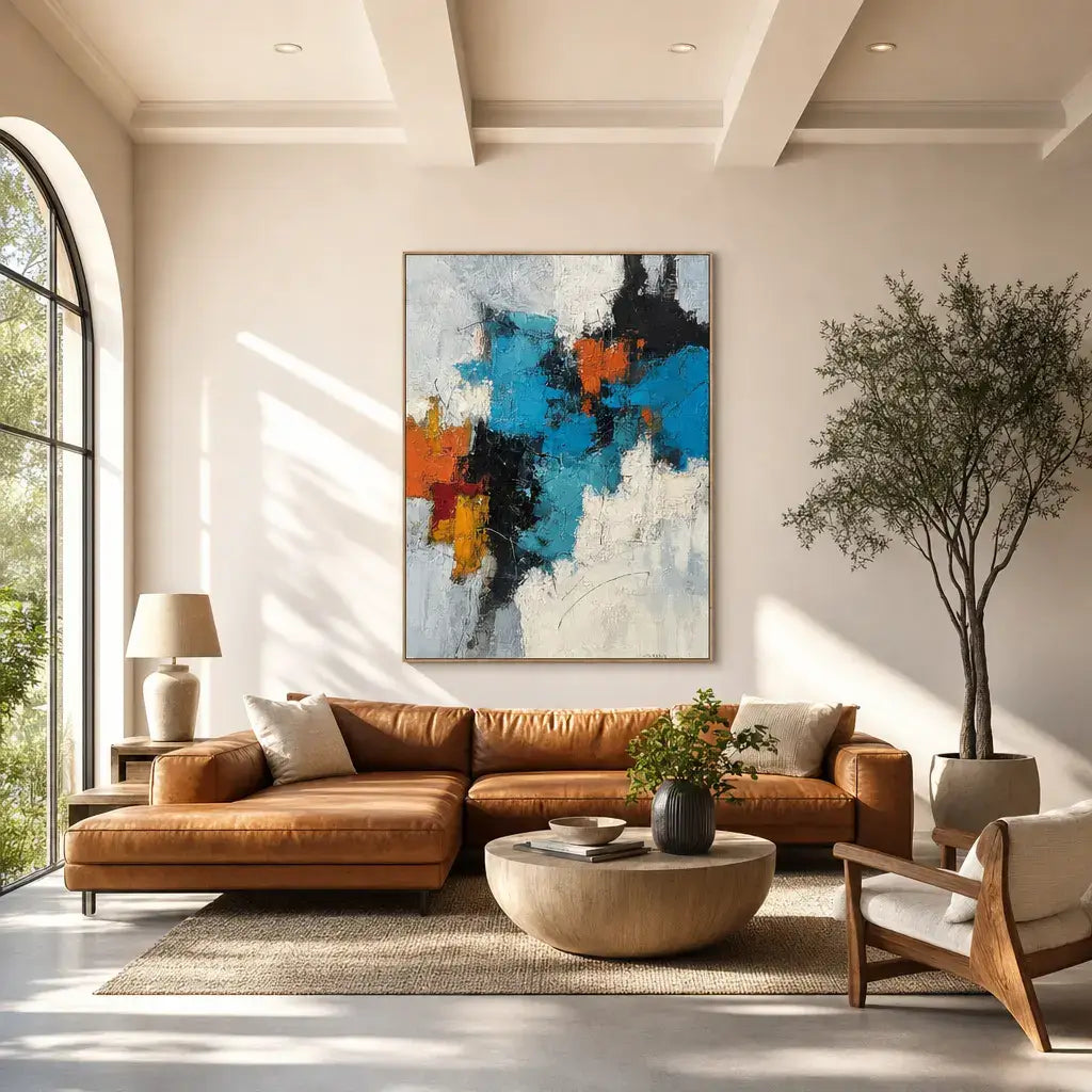 Azure Current Abstract Wall Art