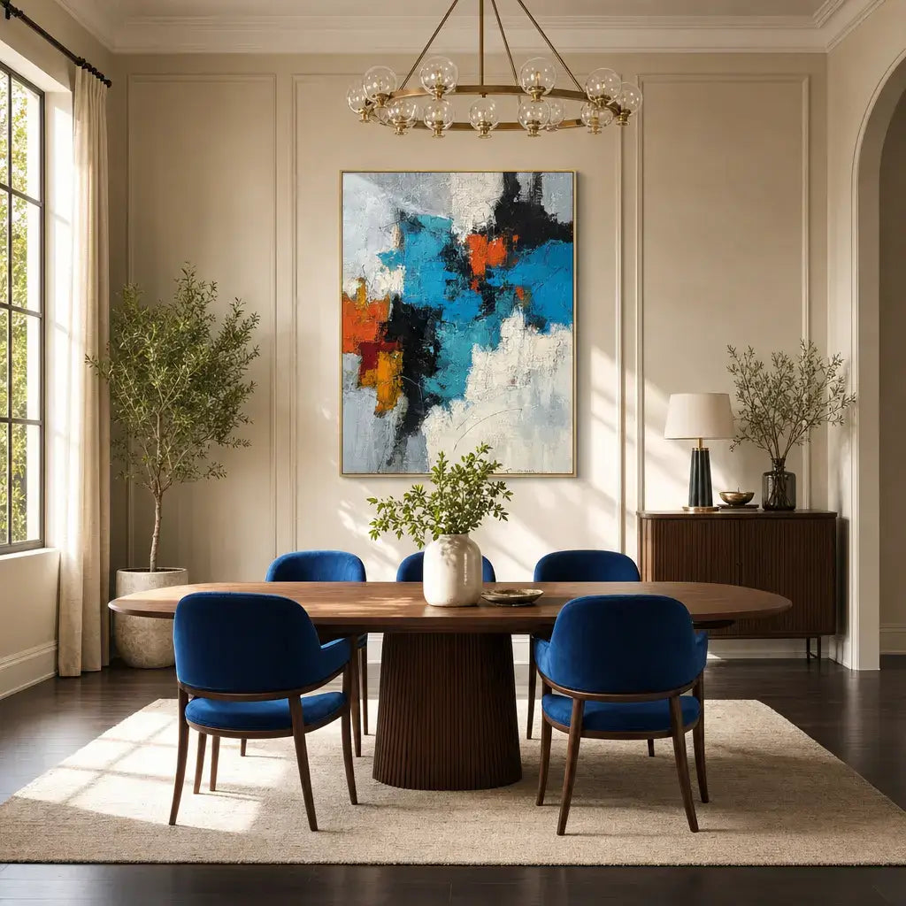 Azure Current Abstract Wall Art