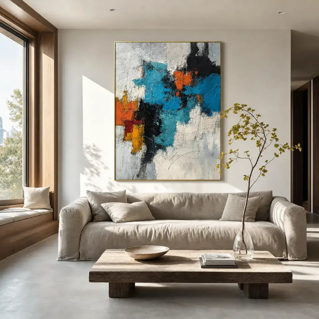 Azure Current Abstract Wall Art