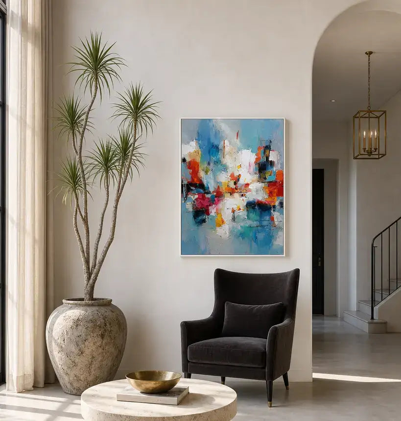 Dynamic City Shapes Abstract Wall Art