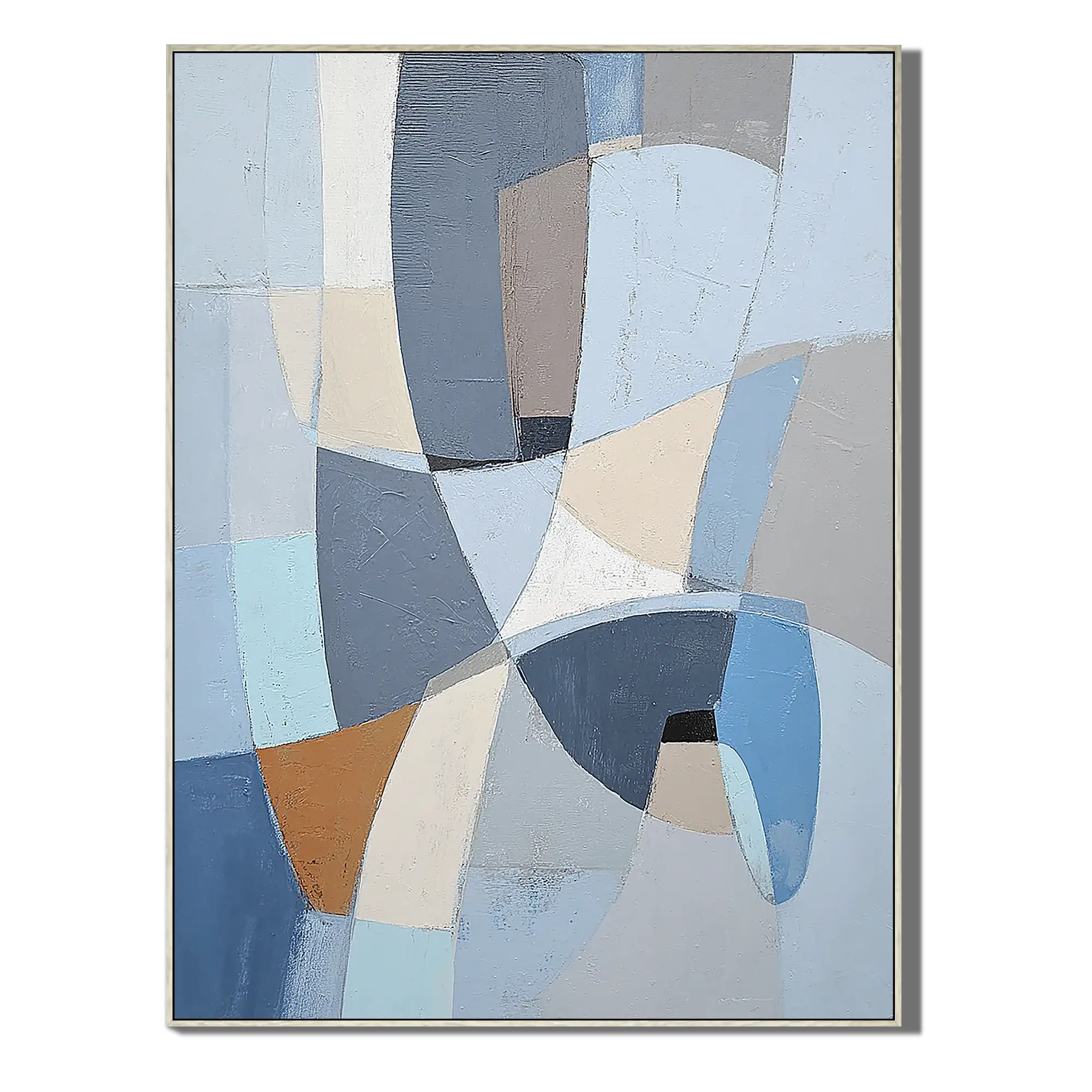 Muted Current Shapes Abstract Wall Art