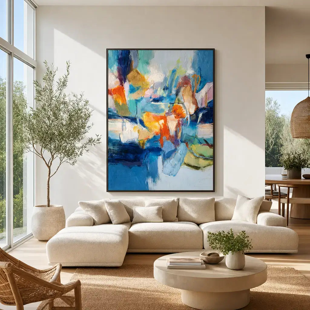 Azure Current Swell Abstract Wall Art