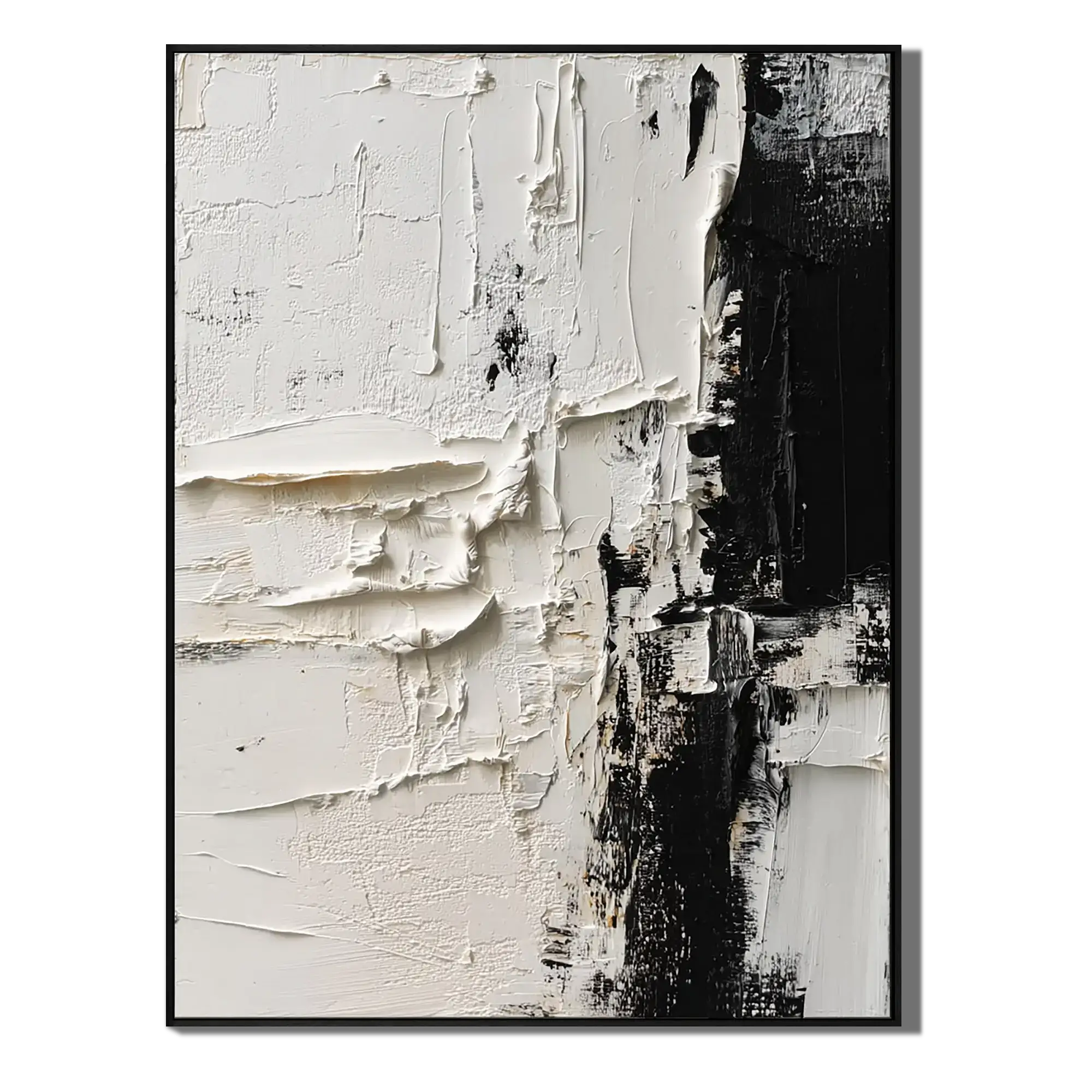 Ivory Ebony Divide Abstract Wall Art