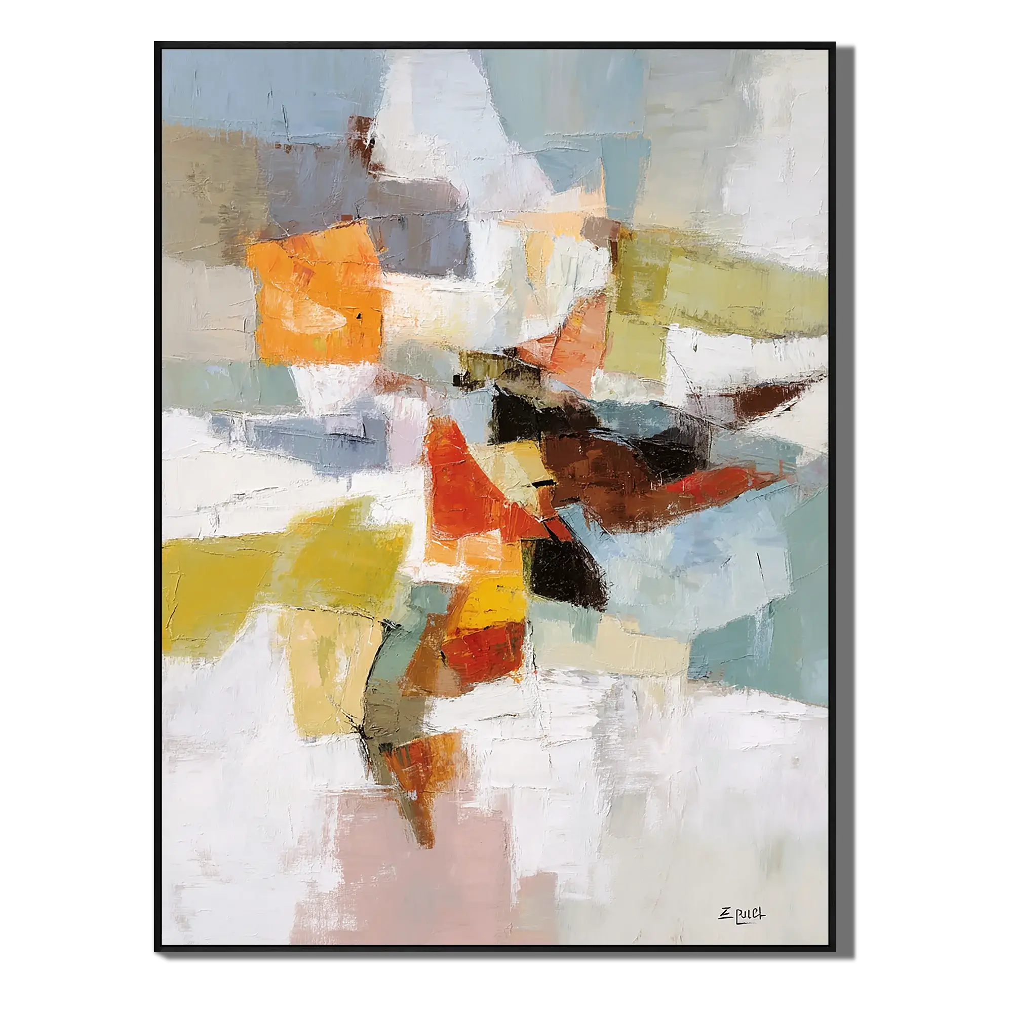 Fragmented Light Stream Abstract Wall Art
