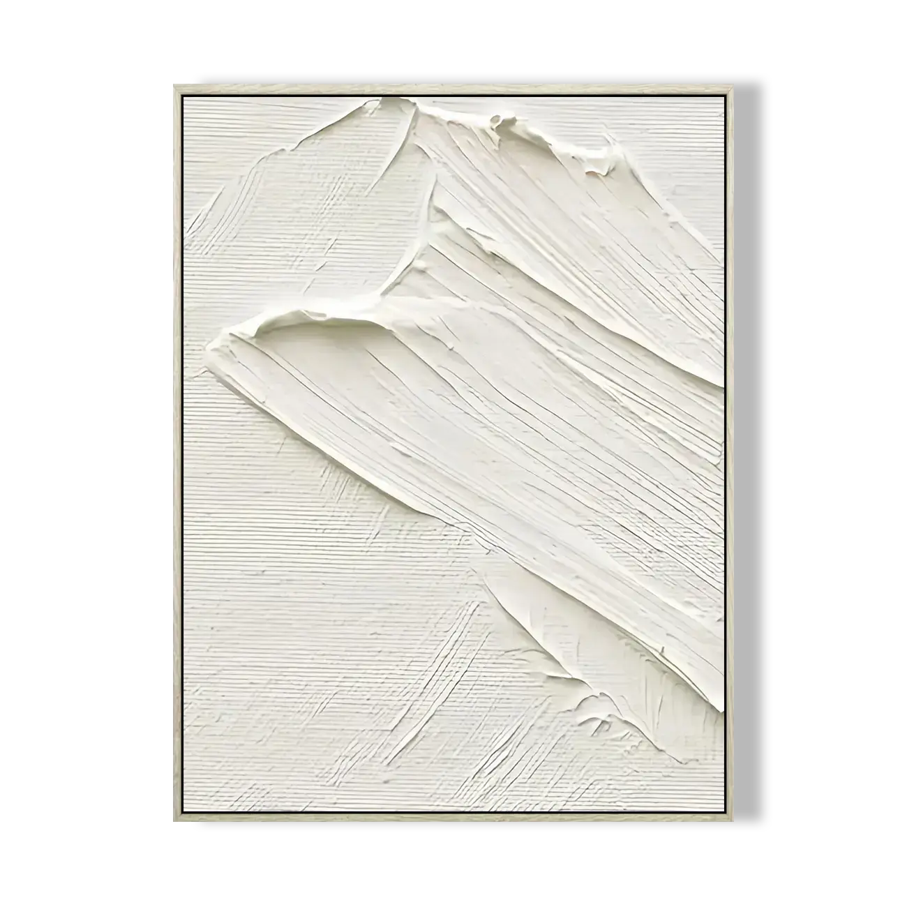 Abstract art piece with white brush strokes on a white background