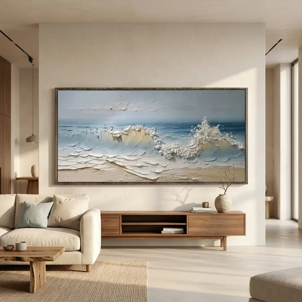 Coastal Tide Impasto Landscape #HJH029