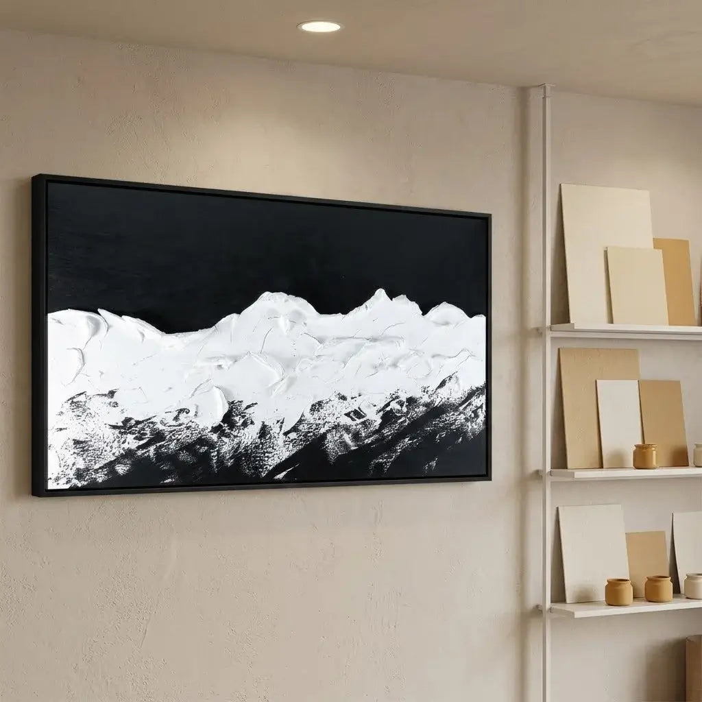 Snowy Peaks Landscape Painting