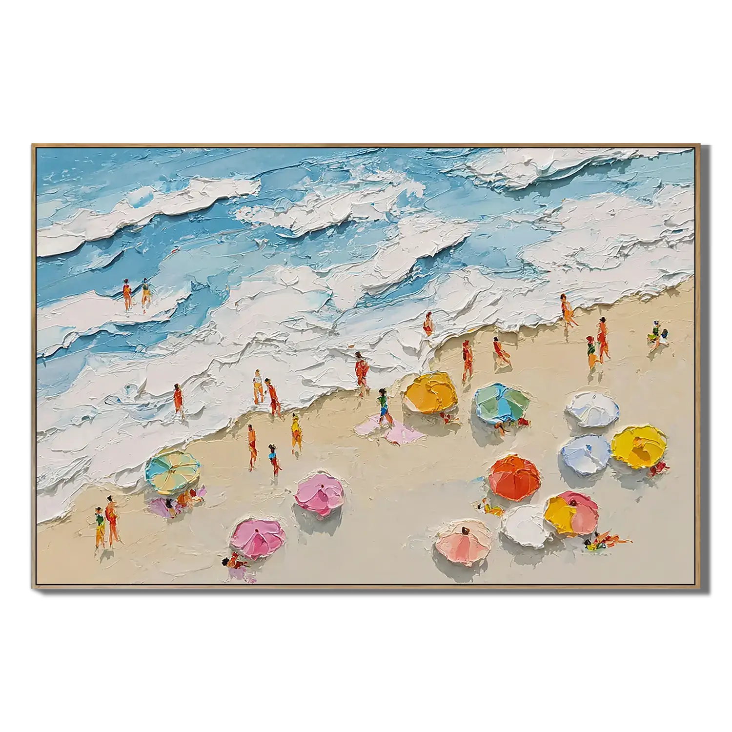 Azure Beach Umbrellas Ocean Wall Art