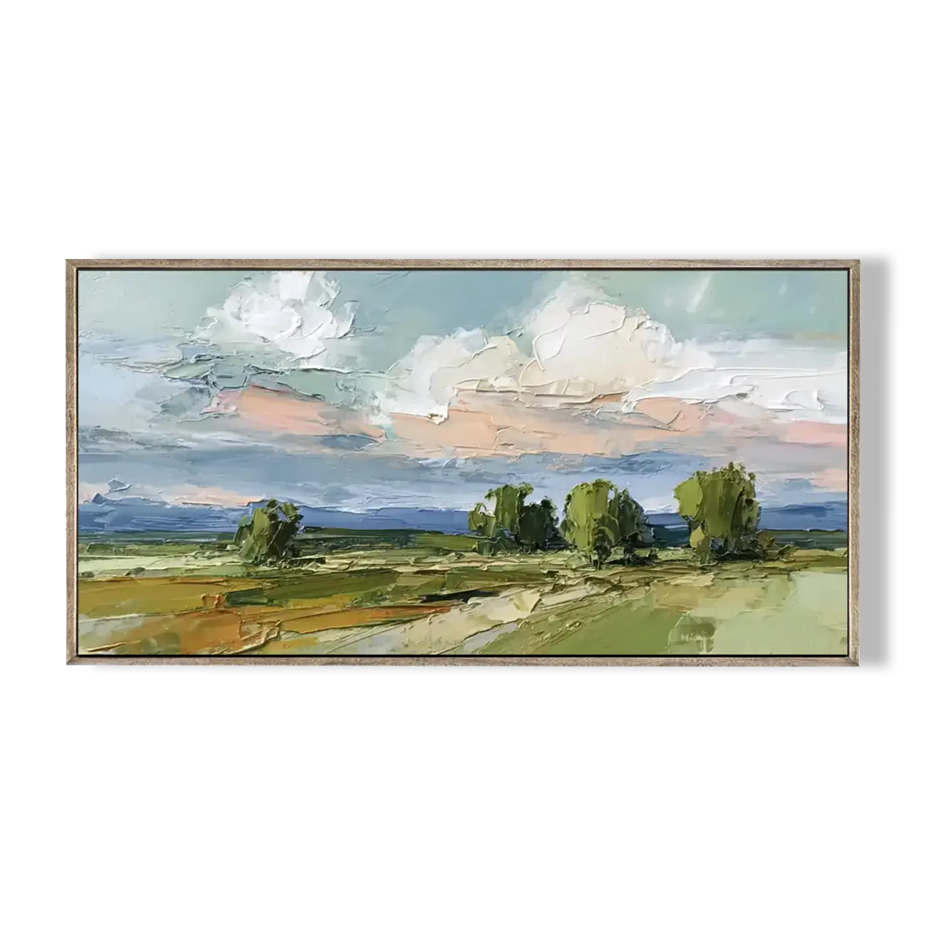Impressionist Summer Meadow Oil Landscape #FJH023