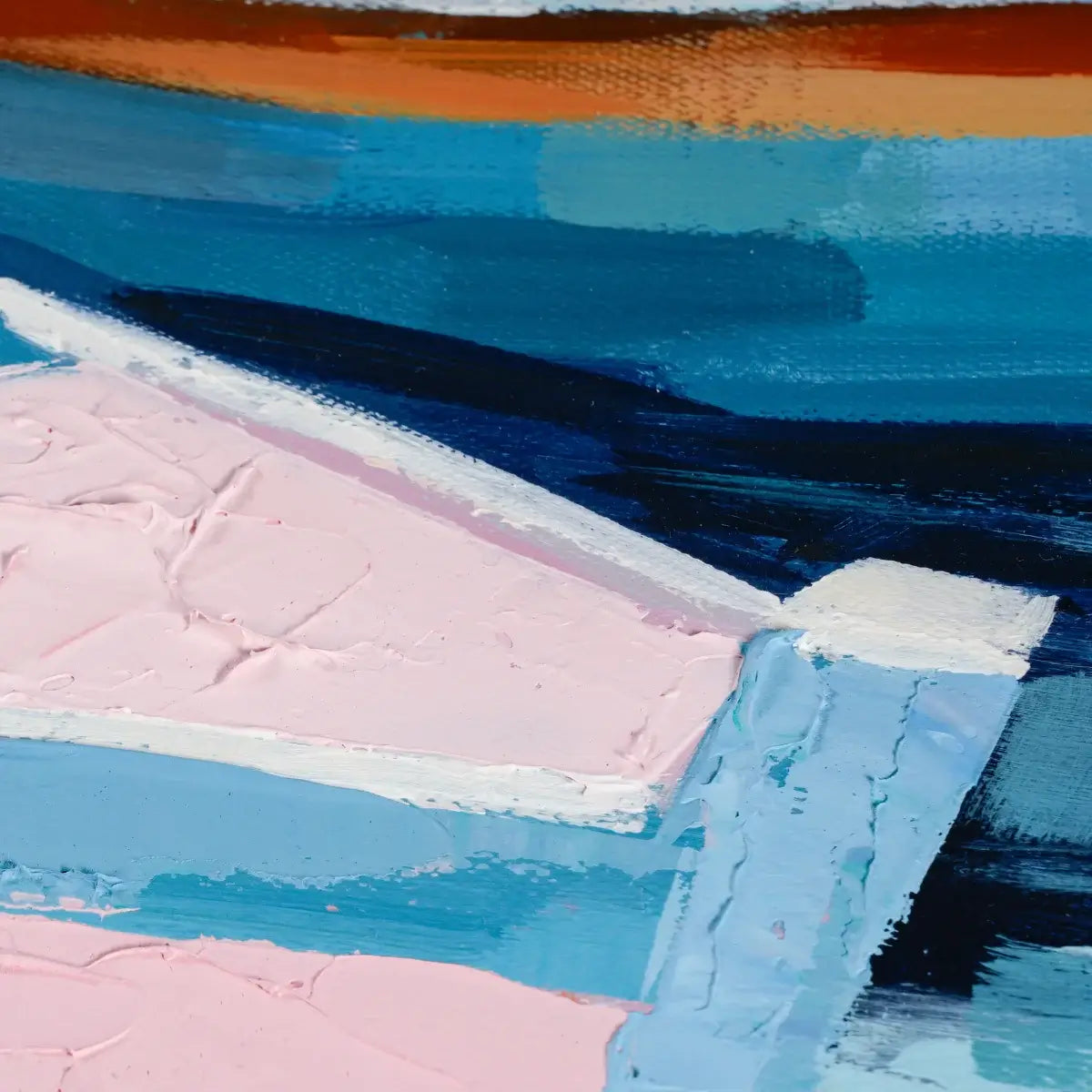 Boat in the Clear Water Painting #FJS002