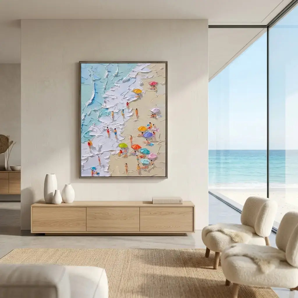 Ocean Abstract Textured Wall Art #FJV006