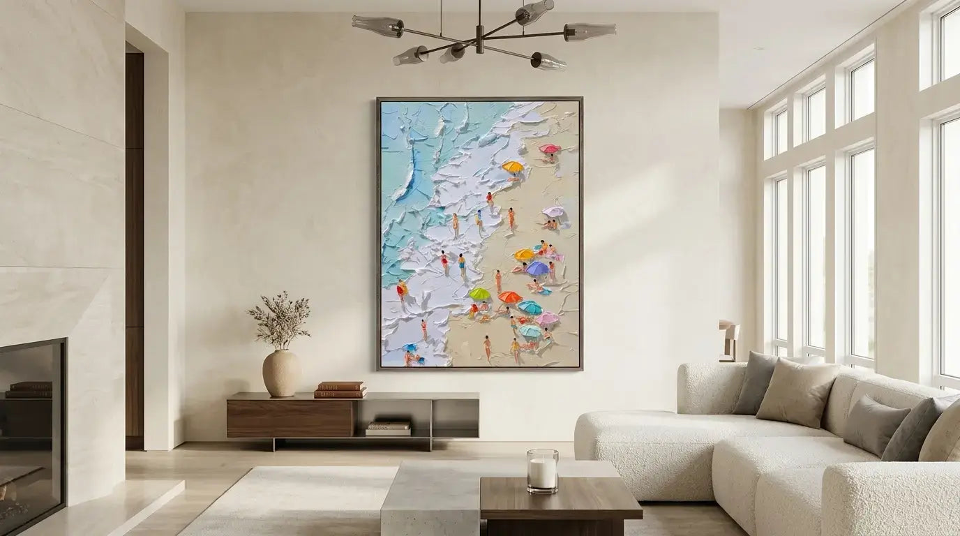 Ocean Abstract Textured Wall Art #FJV006
