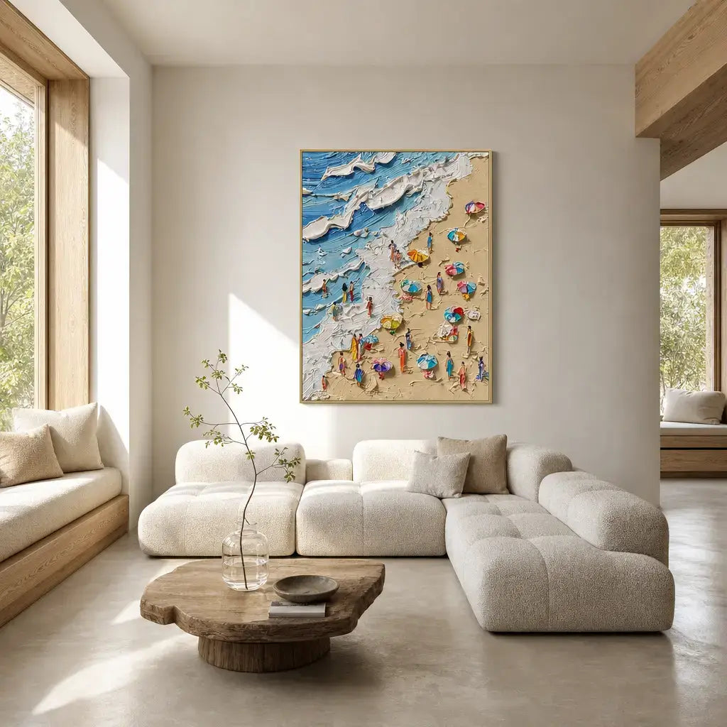 Azure Shore Parasols Ocean Wall Art