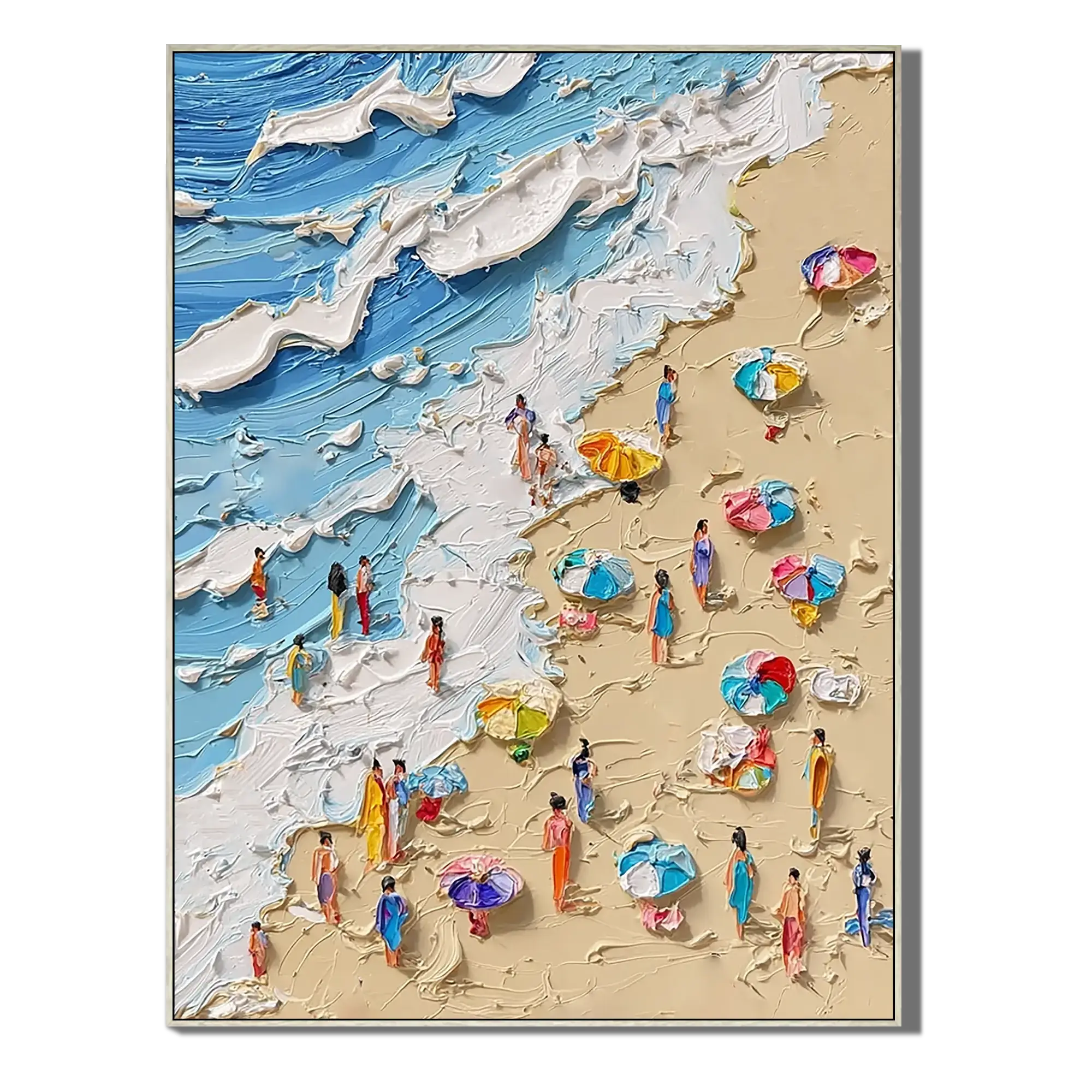 Azure Shore Parasols Ocean Wall Art