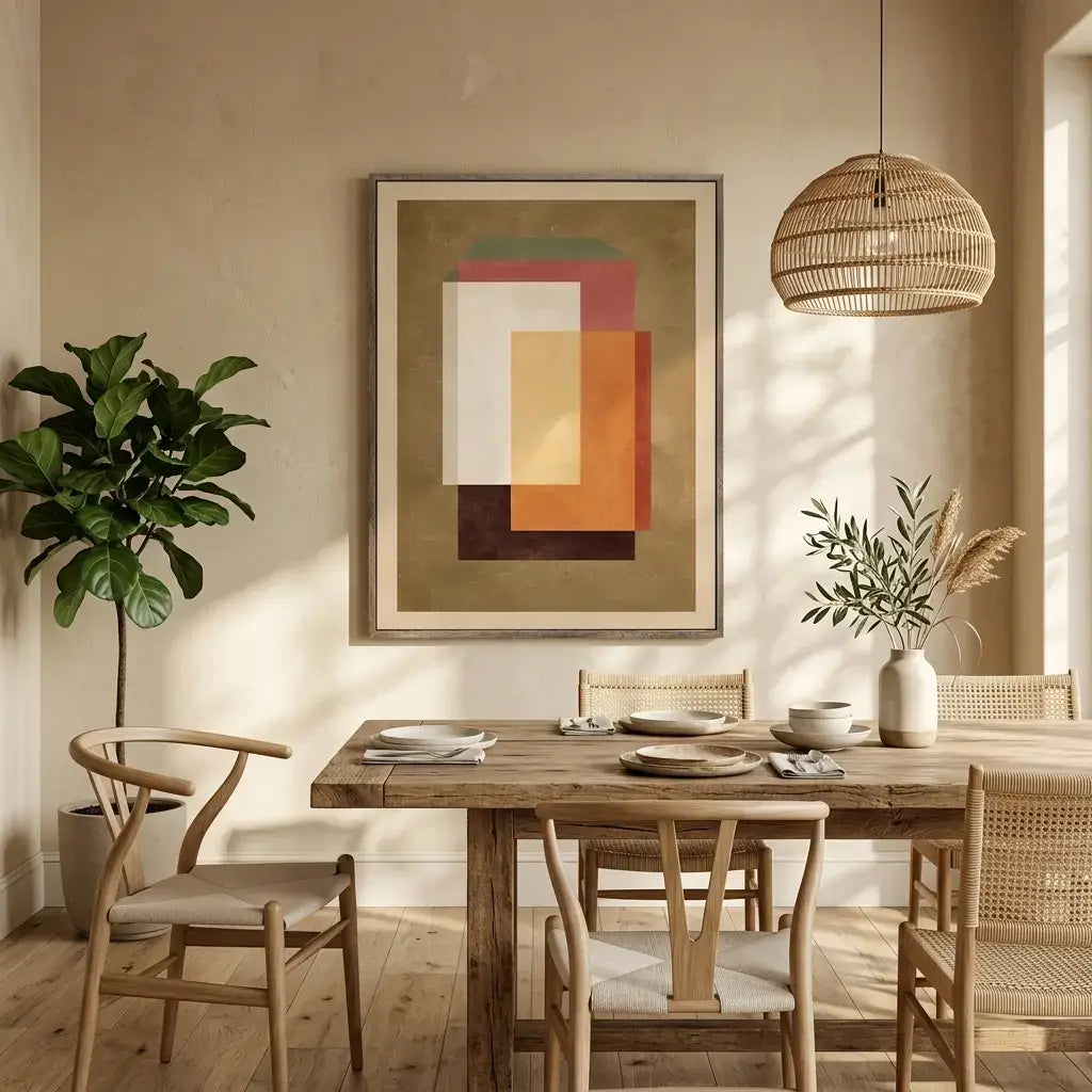 Gilded Earth Stack Abstract Wall Art