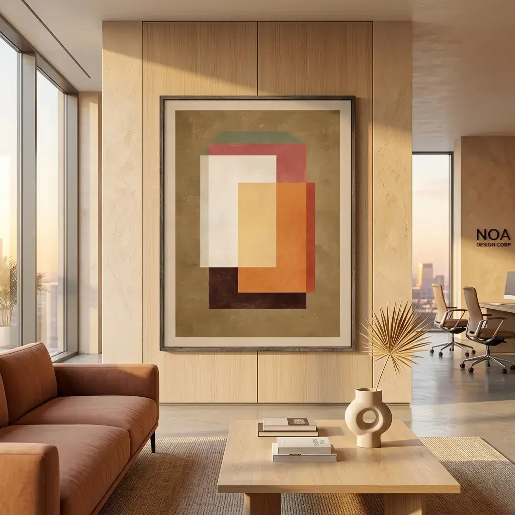 Gilded Earth Stack Abstract Wall Art