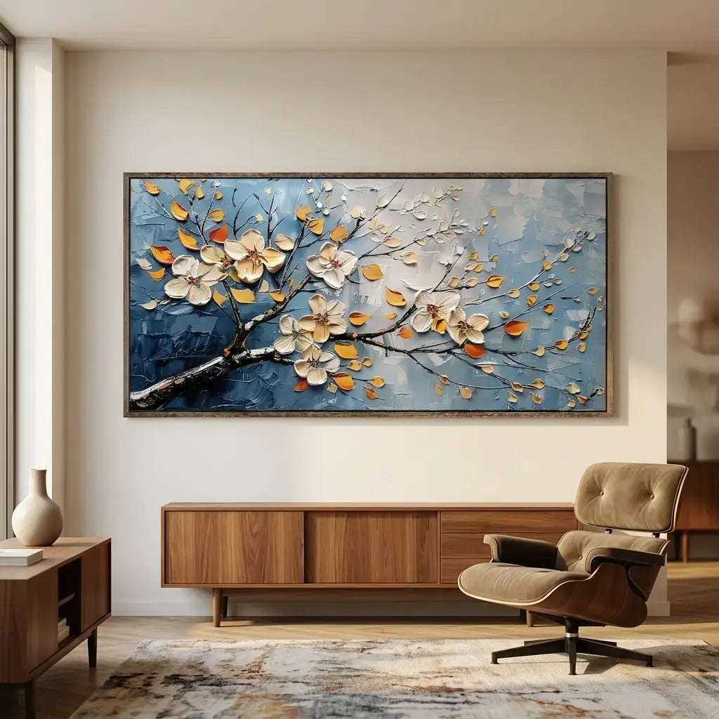 Golden Impasto Wall Art #HHH028