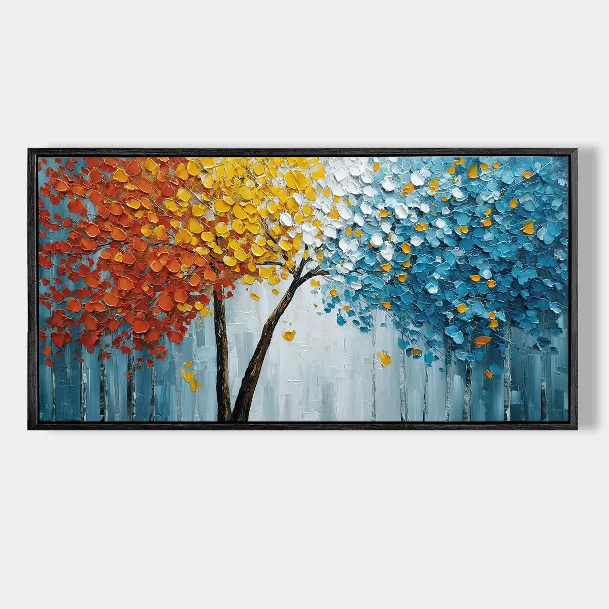 Vibrant Autumn Forest Textured Art #HHH020