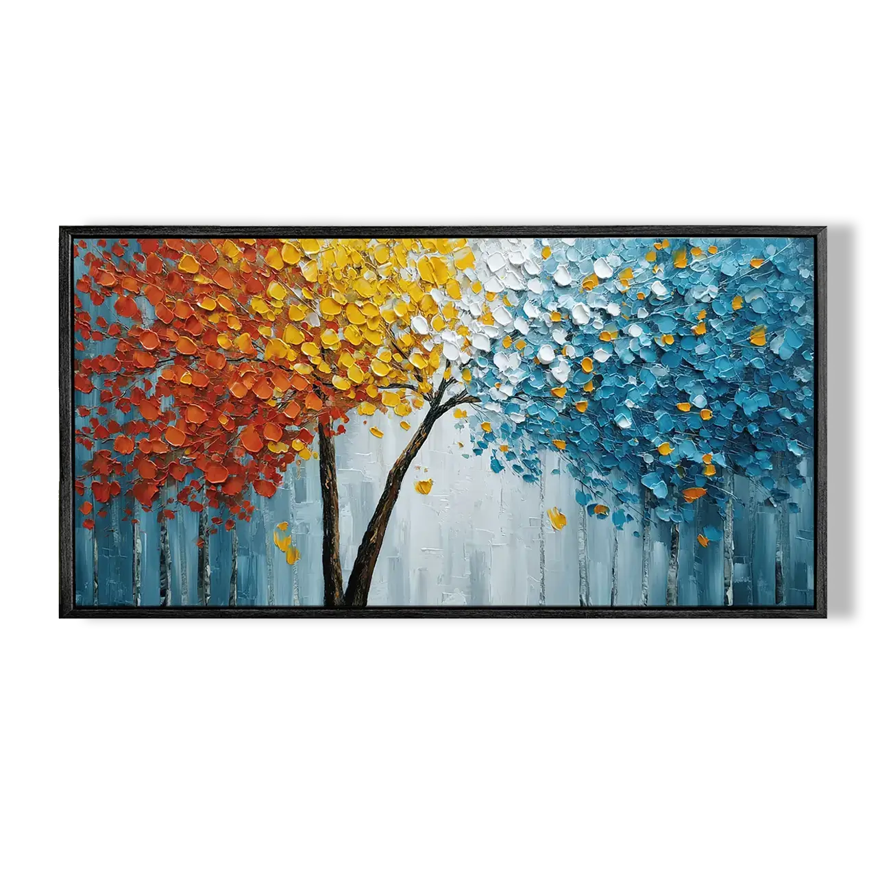 Vibrant Autumn Forest Textured Art #HHH020
