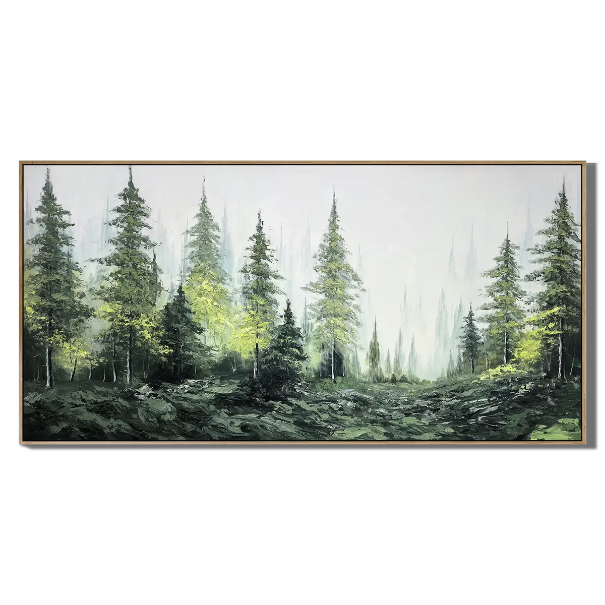 Misty Pine Forest Floral Wall Art