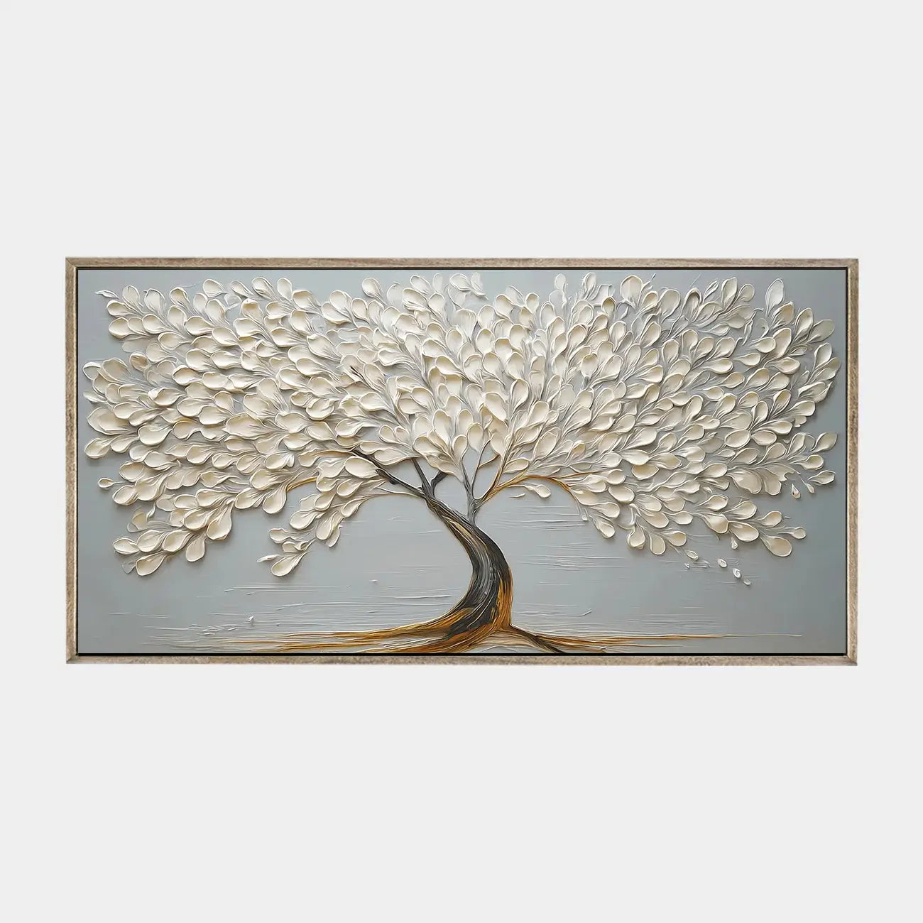 Minimalist White Petal Curve Tree #HHH023